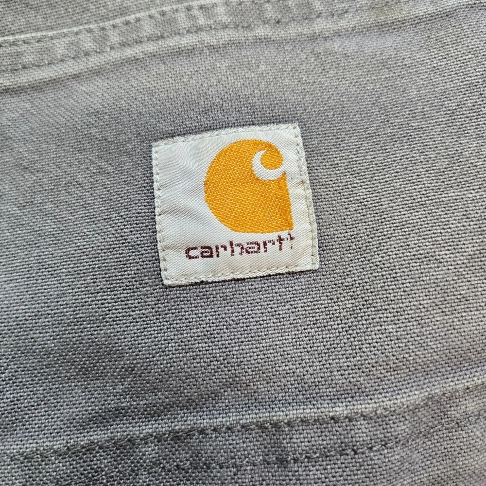 Carhartt Pants Mens 42x28 Gray Carpenter Relaxed Cotton Canvas Workwear Pockets